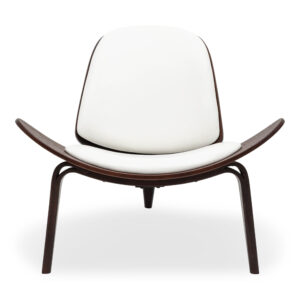 Tatum Walnut Veneer Accent Chair with PVC Upholstery