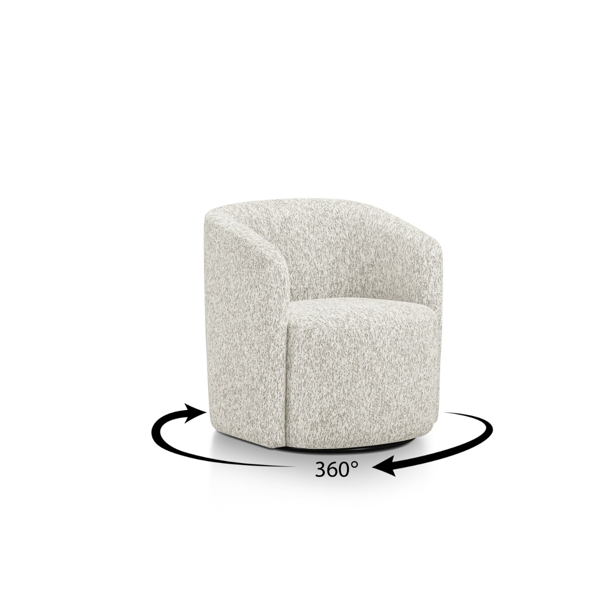 Shireen Swivel Lounge Chair in Royal Beige - Image 3