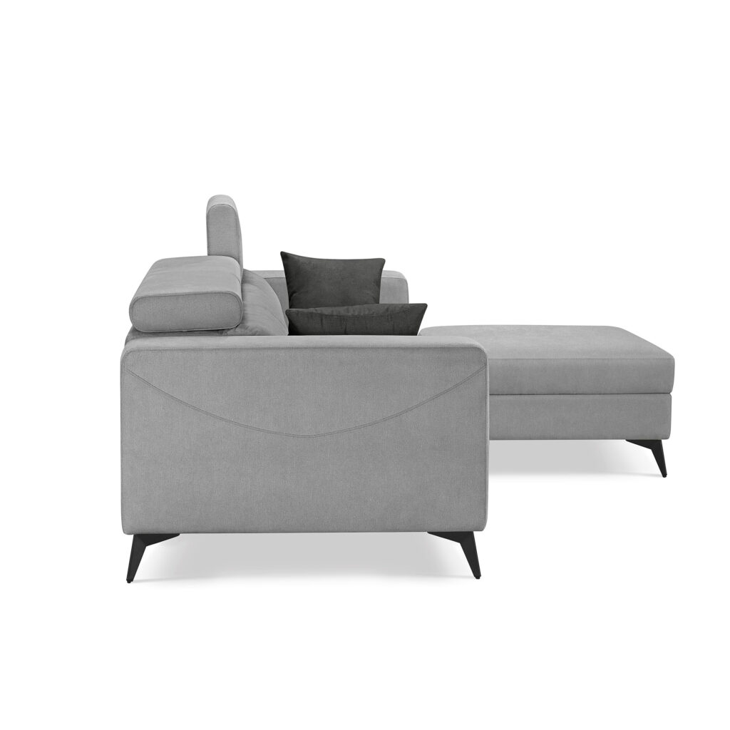 Adriano 2.15m 3-Seater Fabric Sofa with Ottoman - Image 4