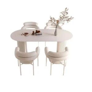 Basir 4-Seater Dining Set with Ormond Chairs (Sintered Stone)