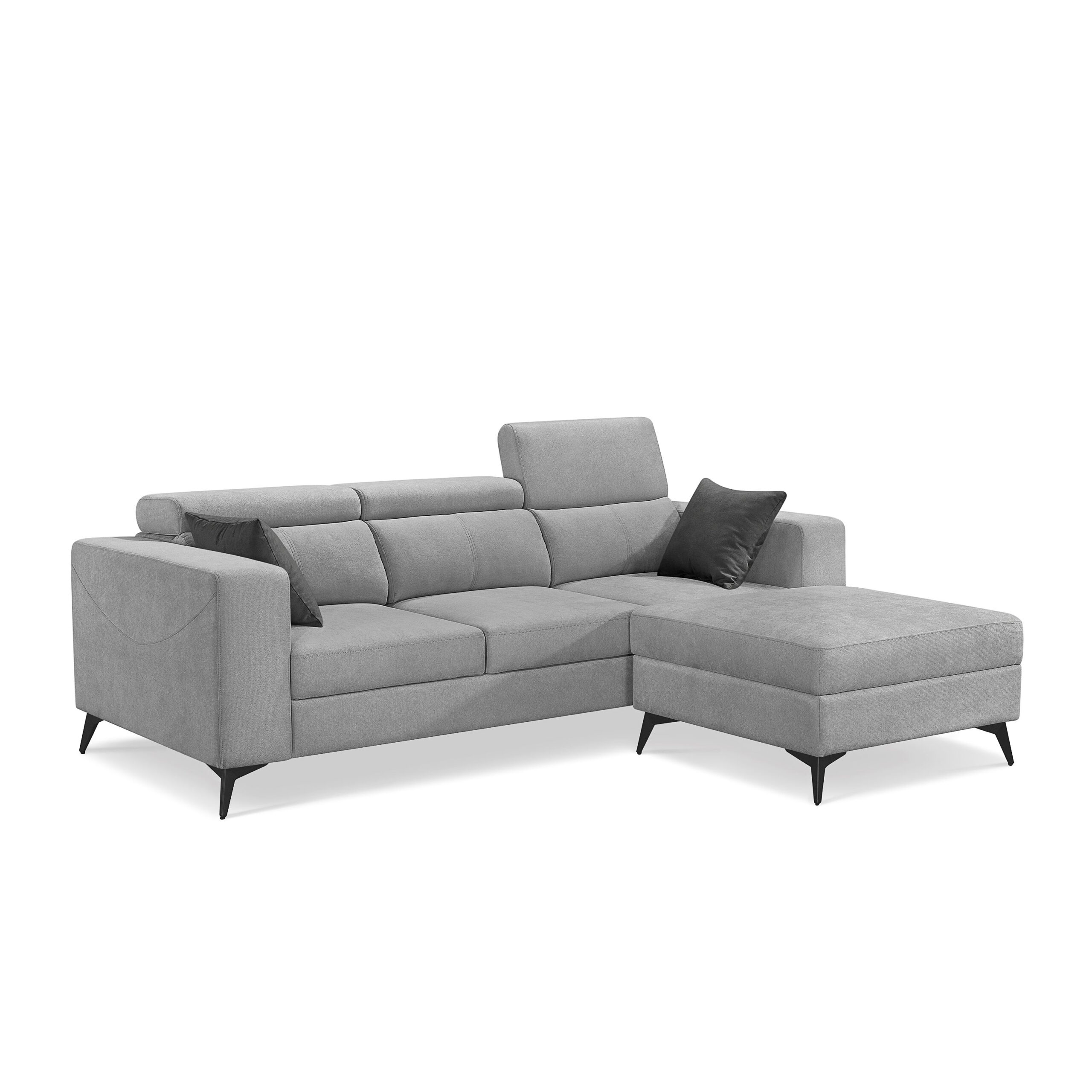 Adriano 2.15m 3-Seater Fabric Sofa with Ottoman - Image 6