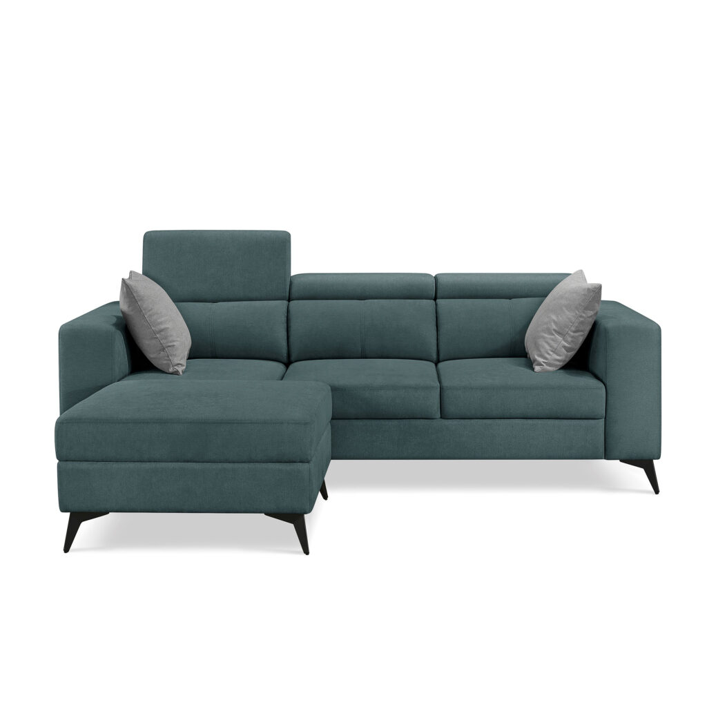 Adriano 2.15m 3-Seater Fabric Sofa with Ottoman - Image 7
