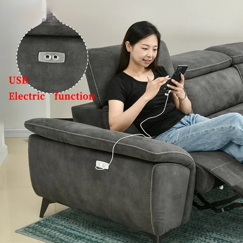 Moderno L-Shape 3-Seater Electric Recliner Sofa - Image 7