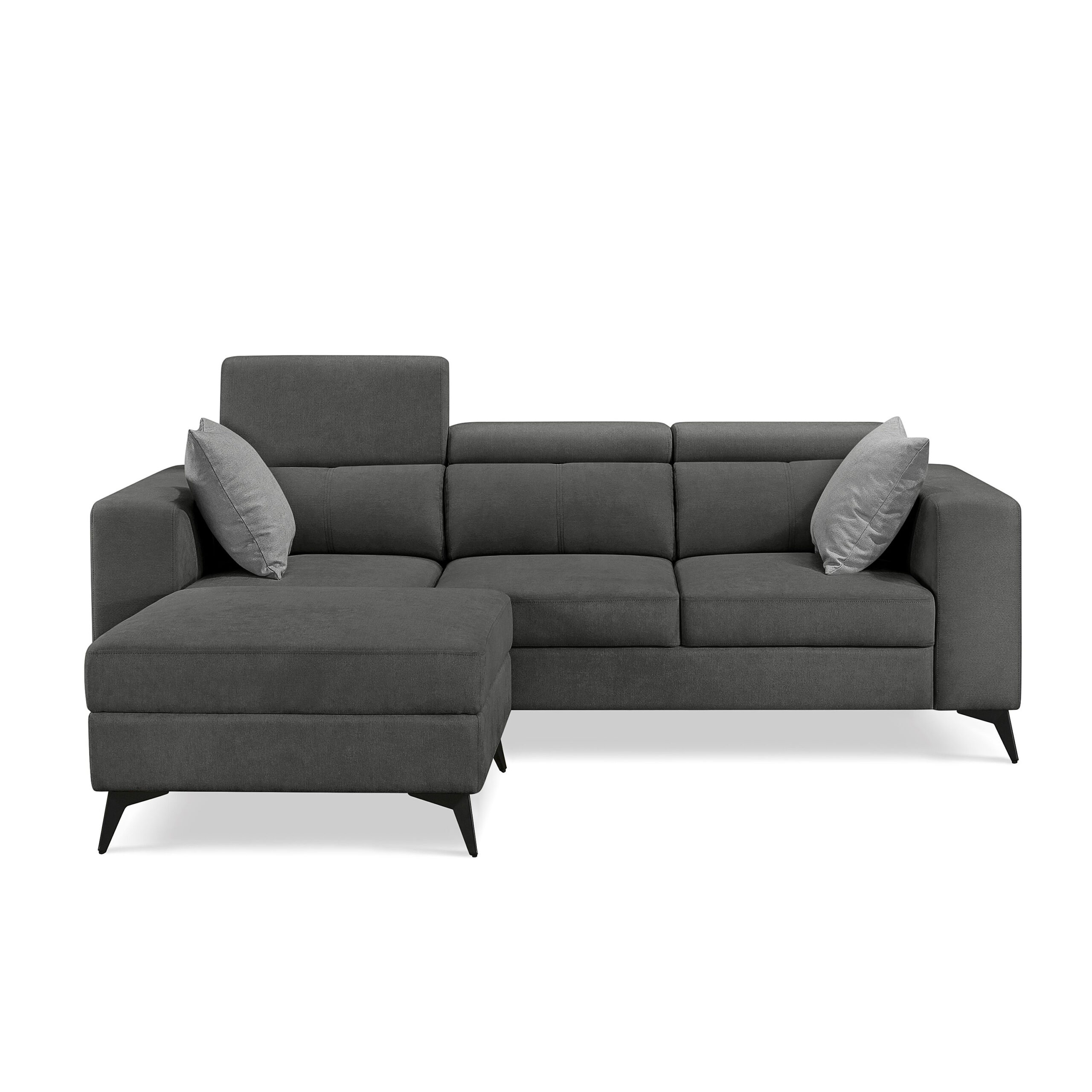 Adriano 2.15m 3-Seater Fabric Sofa with Ottoman - Image 8
