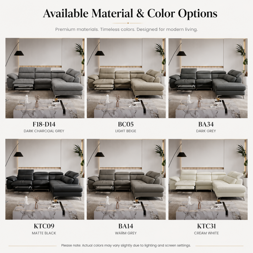 Moderno L-Shape 3-Seater Electric Recliner Sofa - Image 9