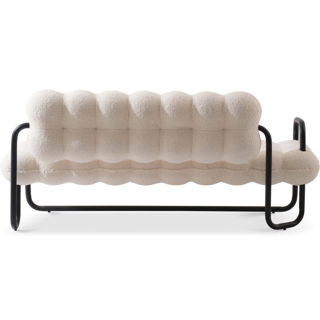 Orae Cirrus 1.74M Upholstered Sherpa Bench – Ivory - Image 4