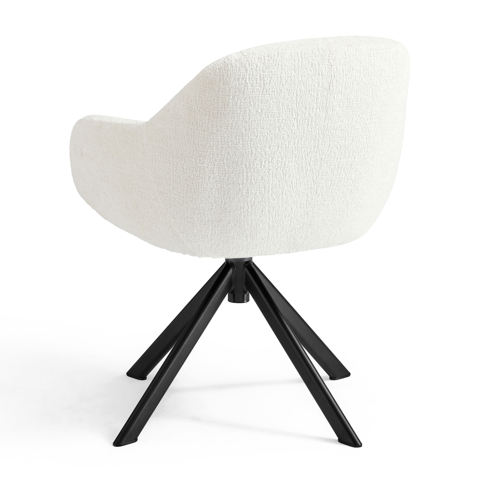 Shayne Velvet Linen Swivel Chair – Cream - Image 2
