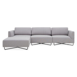 Scott 3-Seater Modular Sofa with Ottoman – Light Grey