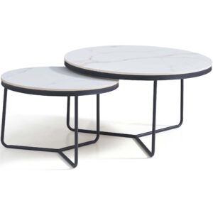 Jukka White Sintered Nesting Coffee Table Set