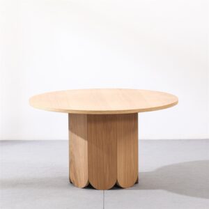 Naomi Round Ribbed Coffee Table – Oak Veneer