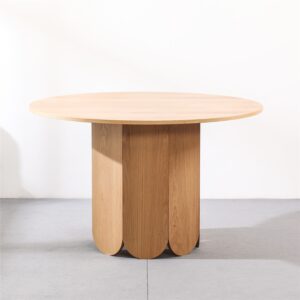 Naomi II Round Oak Veneer Dining Table – 120cm